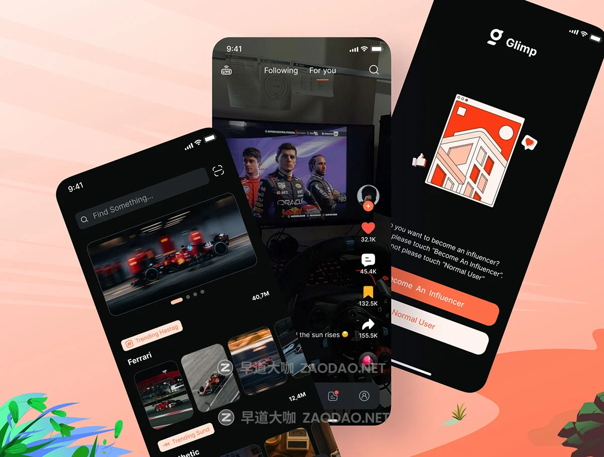 80+屏暗黑社区短视频录制剪辑合成app应用程序ui界面设计figma模板套件 Glimp – Short Video Social Platform (V1)插图5 80+屏暗黑社区短视频录制剪辑合成app应用程序ui界面设计figma模板套件 Glimp – Short Video Social Platform (V1)插图5