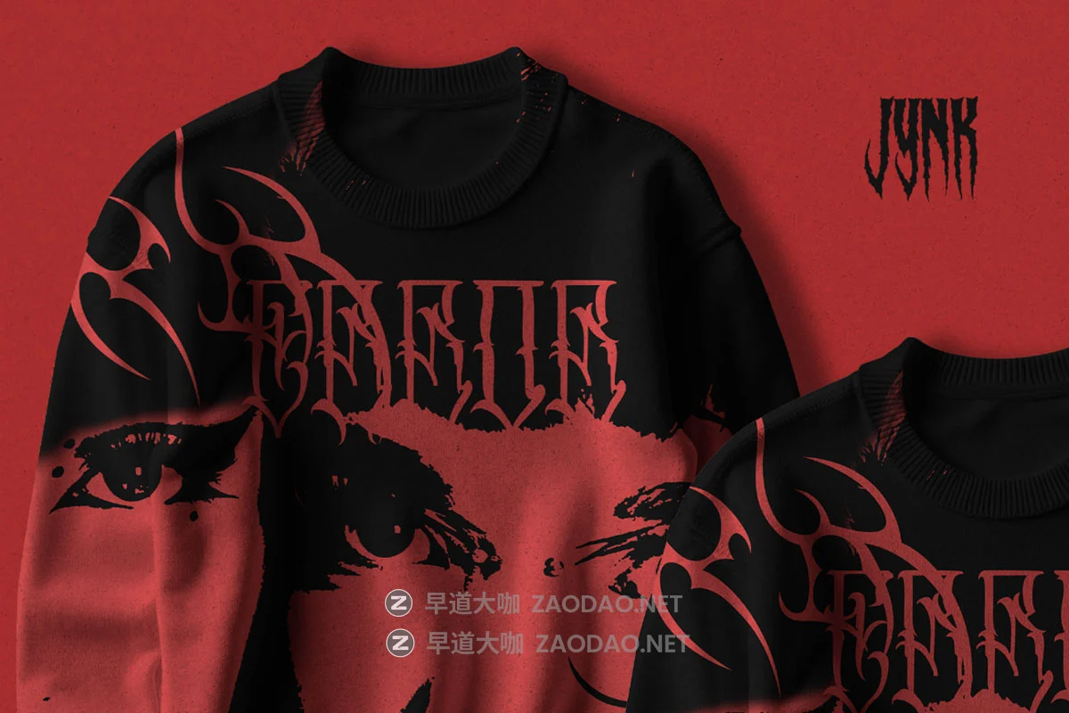 6款嘻哈黑暗街头哥特美学圆领卫衣毛衣服装印花图案设计ps展示贴图样机模板 Jynx – Outer Thresshold Mockup插图1 6款嘻哈黑暗街头哥特美学圆领卫衣毛衣服装印花图案设计ps展示贴图样机模板 Jynx – Outer Thresshold Mockup插图1