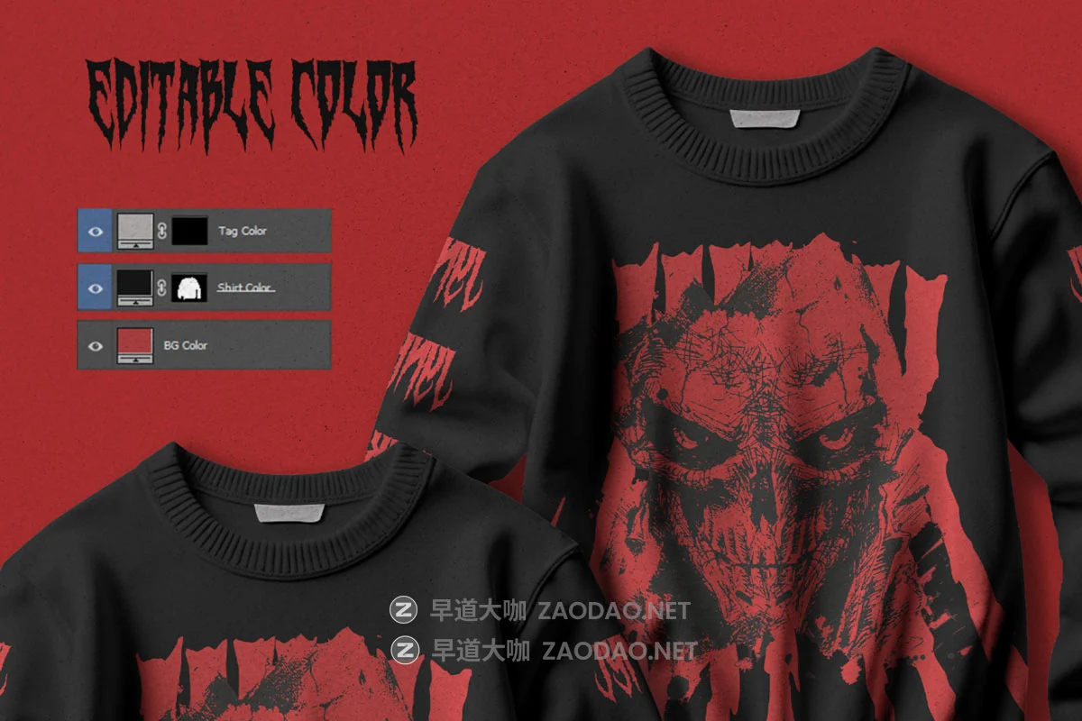 6款嘻哈黑暗街头哥特美学圆领卫衣毛衣服装印花图案设计ps展示贴图样机模板 Jynx – Outer Thresshold Mockup插图5 6款嘻哈黑暗街头哥特美学圆领卫衣毛衣服装印花图案设计ps展示贴图样机模板 Jynx – Outer Thresshold Mockup插图5