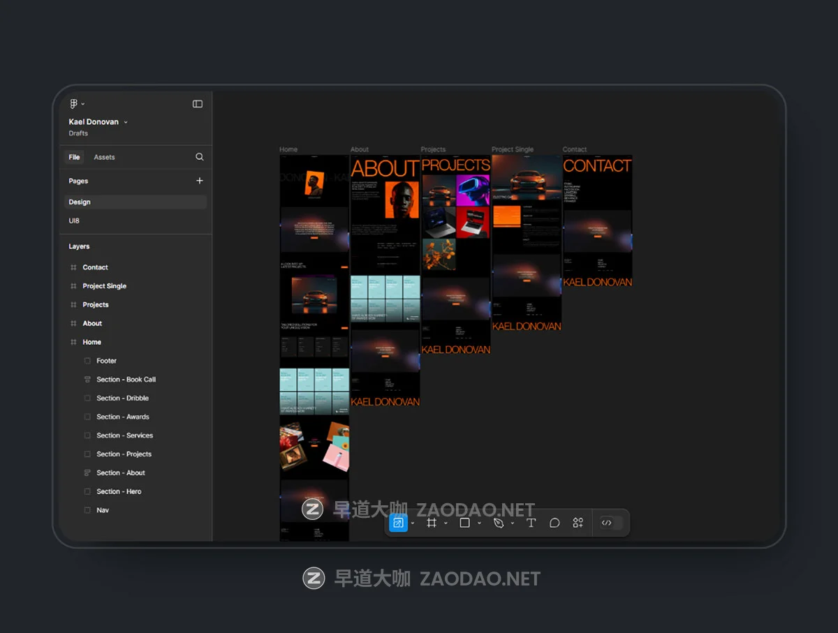 黑暗创意工作室个人作品集案例展示网站ui界面设计figma模板素材+源码 Kael Donovan – Portfolio Coded Template插图5 黑暗创意工作室个人作品集案例展示网站ui界面设计figma模板素材+源码 Kael Donovan – Portfolio Coded Template插图5