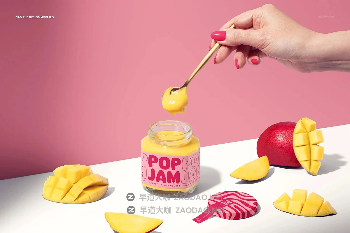 8款蜂蜜果茶蜜浆果酱沙拉酱罐头玻璃瓶贴纸包装设计展示ps贴图样机mockup模板素材 Mango Jam Jar Mockup Set by Creatsy®插图5 8款蜂蜜果茶蜜浆果酱沙拉酱罐头玻璃瓶贴纸包装设计展示ps贴图样机mockup模板素材 Mango Jam Jar Mockup Set by Creatsy®插图5