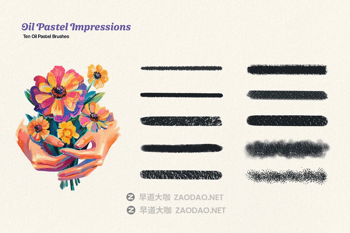 10款蜡笔油画厚涂CSP/PS/AI/Procreate/Affinity笔刷蜡染粗糙纹理素材 Multi-App Oil Pastel Brushes插图2 10款蜡笔油画厚涂CSP/PS/AI/Procreate/Affinity笔刷蜡染粗糙纹理素材 Multi-App Oil Pastel Brushes插图2