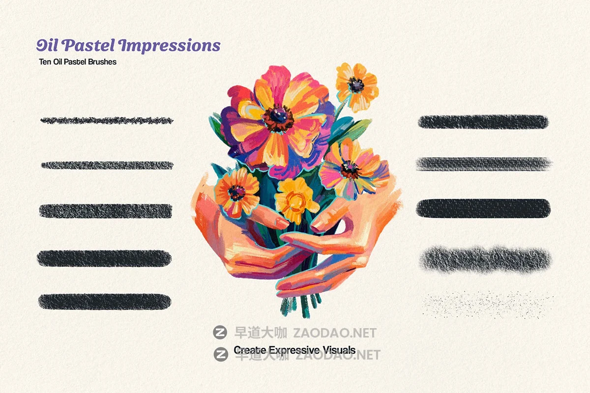 10款蜡笔油画厚涂CSP/PS/AI/Procreate/Affinity笔刷蜡染粗糙纹理素材 Multi-App Oil Pastel Brushes插图3 10款蜡笔油画厚涂CSP/PS/AI/Procreate/Affinity笔刷蜡染粗糙纹理素材 Multi-App Oil Pastel Brushes插图3