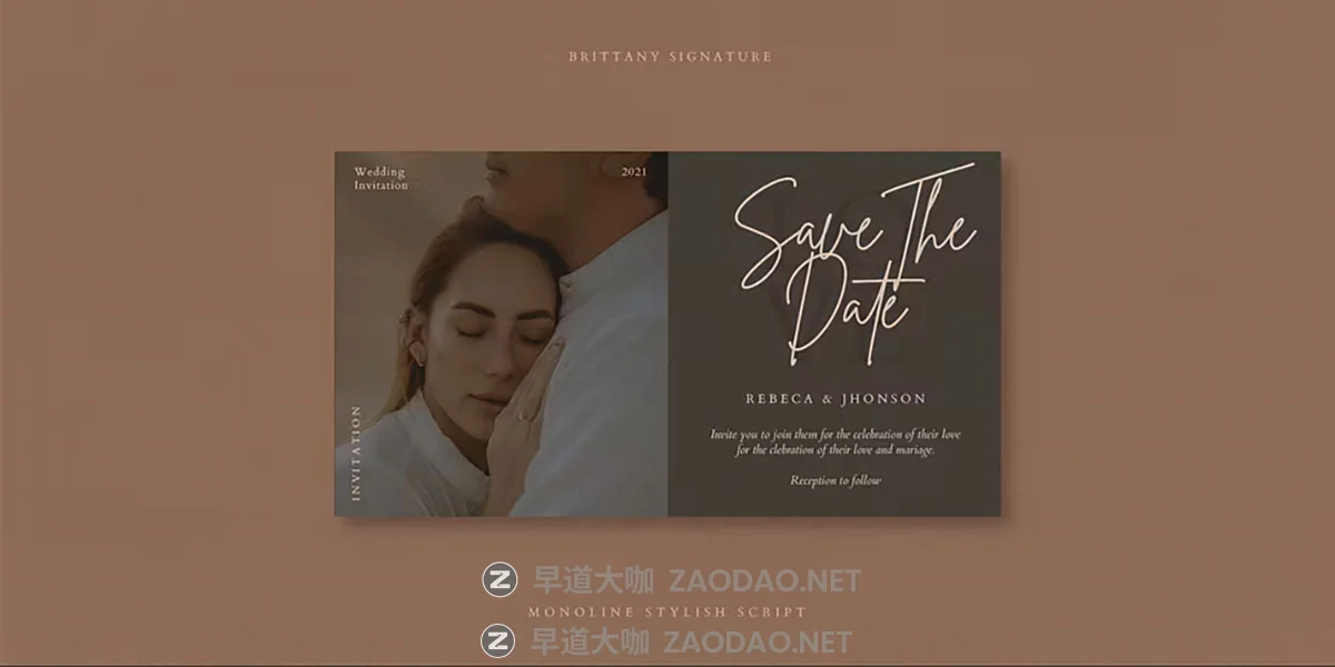 Myfonts – Brittany Signature Font Family 时尚精致曲线流畅作品集婚礼邀请函标题标志手写签名英文字体插图4 Myfonts – Brittany Signature Font Family 时尚精致曲线流畅作品集婚礼邀请函标题标志手写签名英文字体插图4