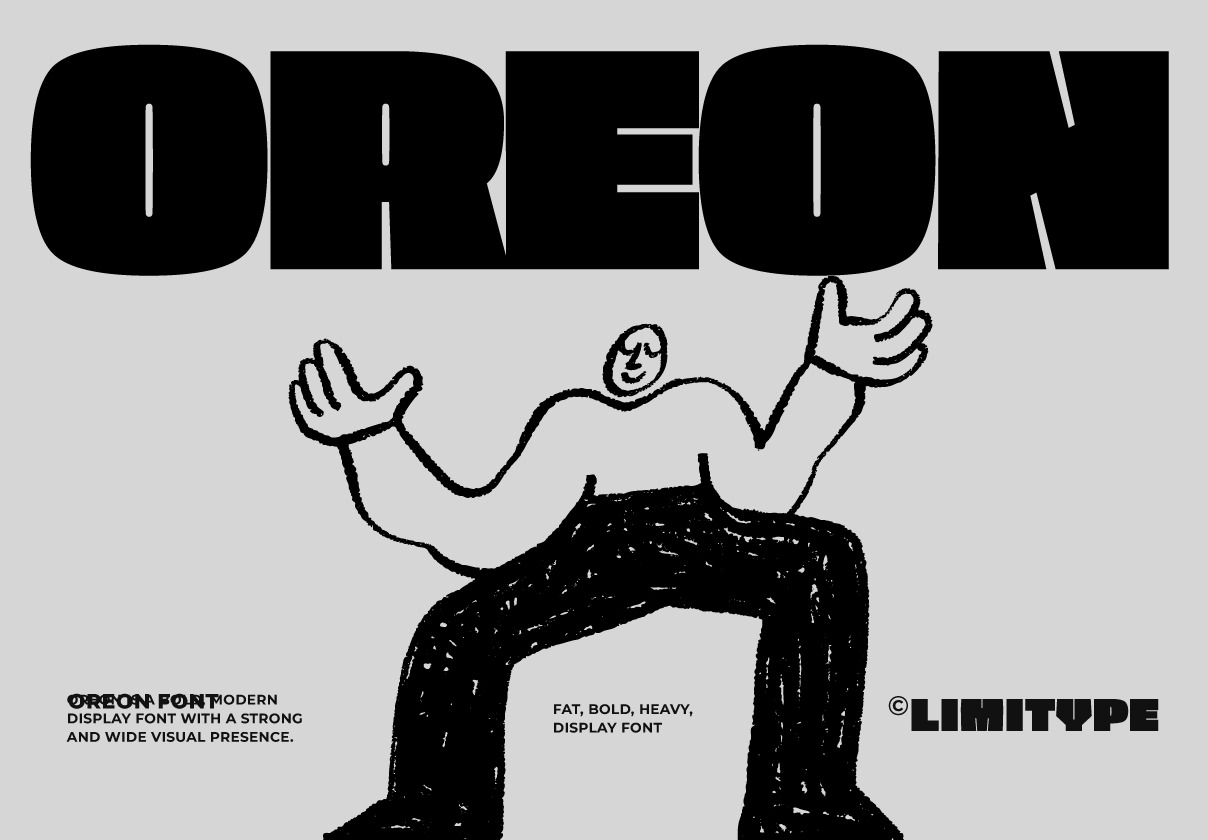 时尚先锋厚重粗犷有力超粗几何风海报包装标题logo设计无衬线英文字体 Oreon Font特色图 时尚先锋厚重粗犷有力超粗几何风海报包装标题logo设计无衬线英文字体 Oreon Font
