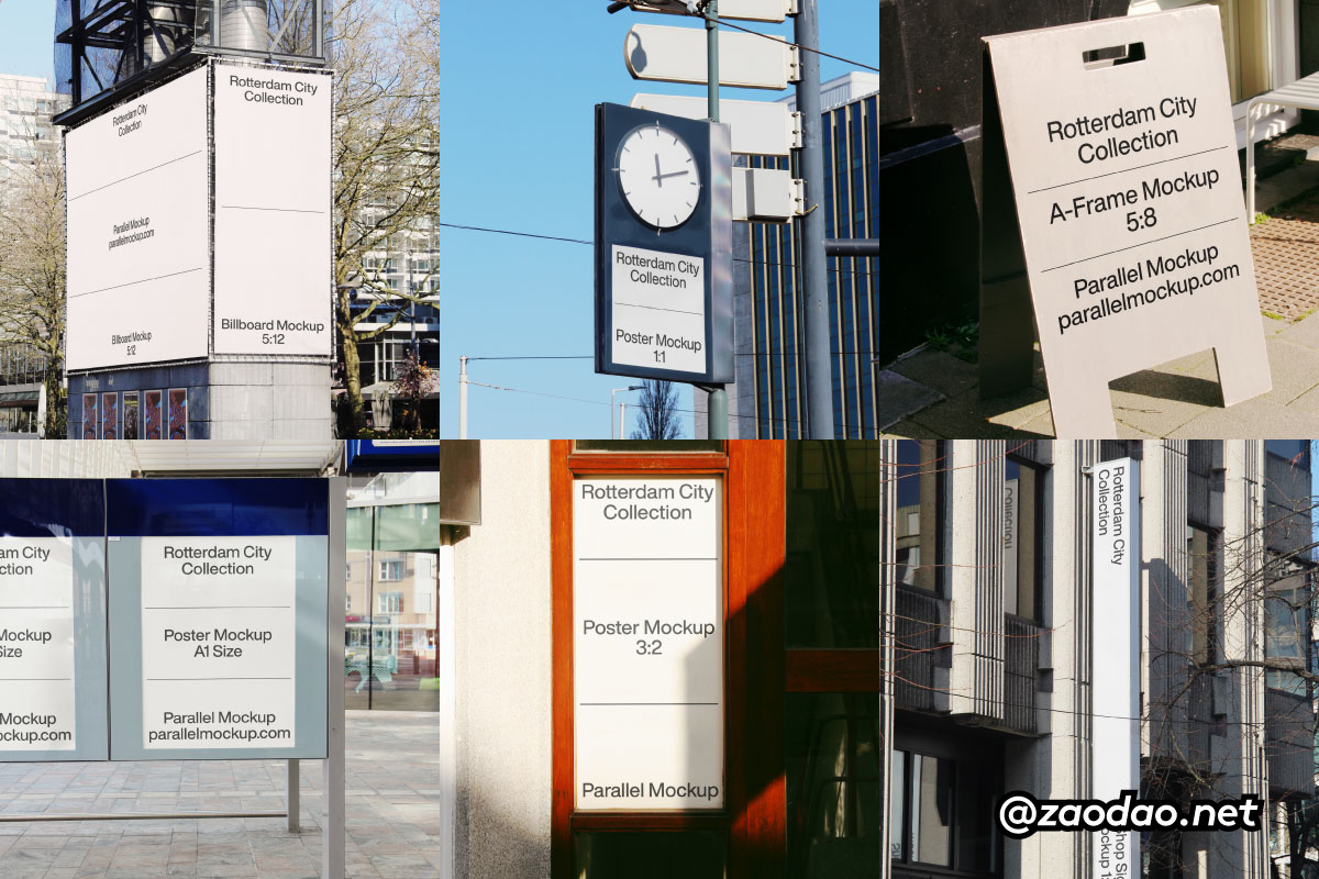 7款高级国外城市广告牌指示牌标牌促销海报设计展示ps贴图样机mockup模板素材 Parallel Mockup – Rotterdam City Collection P1特色图 7款高级国外城市广告牌指示牌标牌促销海报设计展示ps贴图样机mockup模板素材 Parallel Mockup – Rotterdam City Collection P1