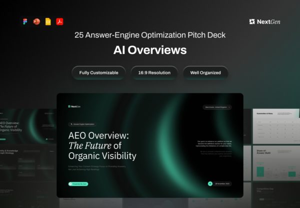 25页AI智能网络科技财务年度报表简报策划提案幻灯片设计ppt/figma模板 Pitch Deck AI Overviews Answer Engine Optimization特色图 25页AI智能网络科技财务年度报表简报策划提案幻灯片设计ppt/figma模板 Pitch Deck AI Overviews Answer Engine Optimization