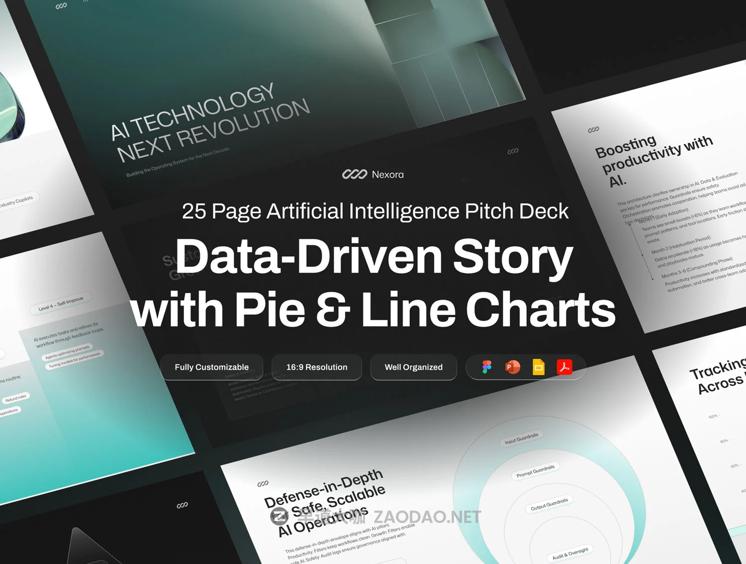 25页AI人工智能网络科技公司年度数据简报报表发布会项目策划提案幻灯片设计ppt/figma模板素材 Pitch Deck Artificial Intelligence – Nexora插图 25页AI人工智能网络科技公司年度数据简报报表发布会项目策划提案幻灯片设计ppt/figma模板素材 Pitch Deck Artificial Intelligence – Nexora插图