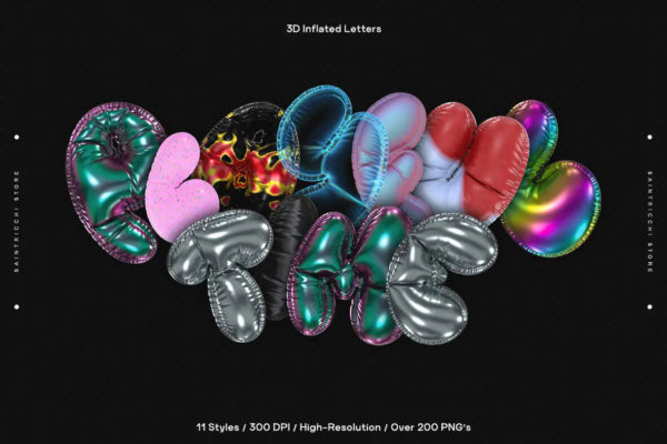 286款潮流多彩金属铝箔气球创意3D大写英文字母设计png免抠图素材 Playful Time – 3D Inflated Letters特色图 286款潮流多彩金属铝箔气球创意3D大写英文字母设计png免抠图素材 Playful Time – 3D Inflated Letters
