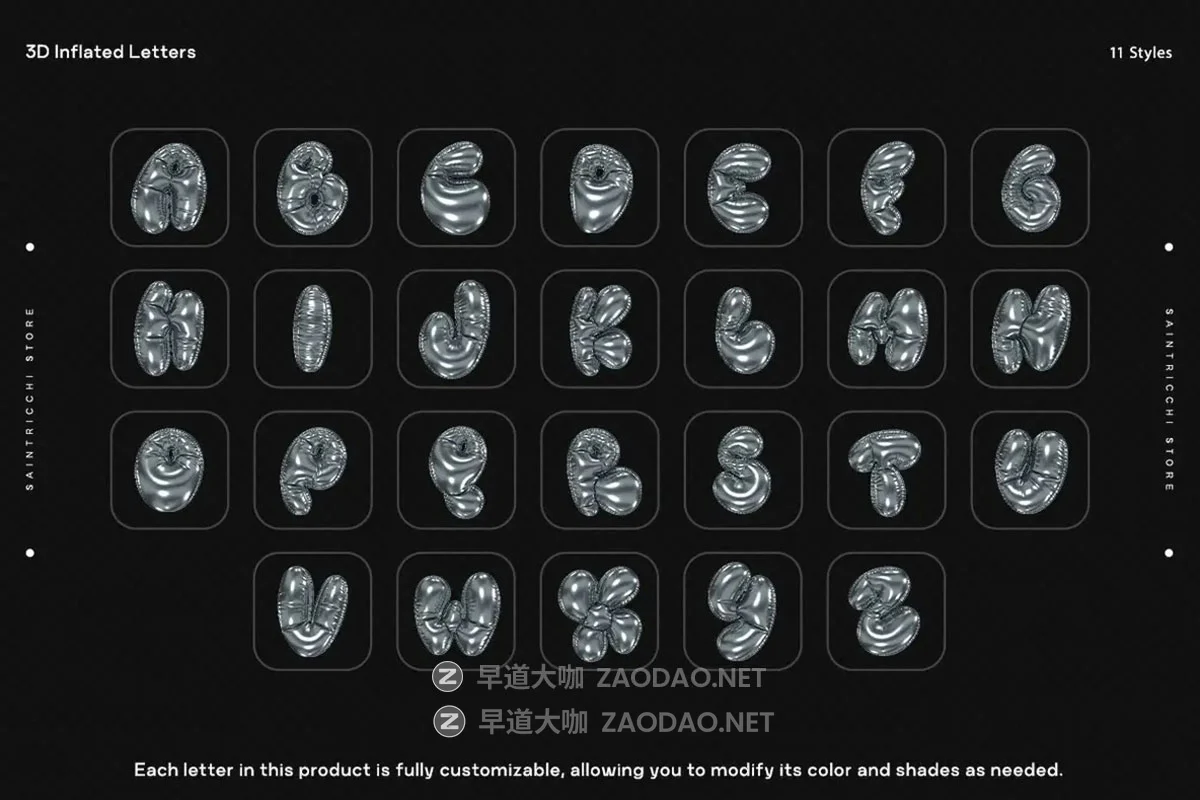 286款潮流多彩金属铝箔气球创意3D大写英文字母设计png免抠图素材 Playful Time – 3D Inflated Letters插图2 286款潮流多彩金属铝箔气球创意3D大写英文字母设计png免抠图素材 Playful Time – 3D Inflated Letters插图2