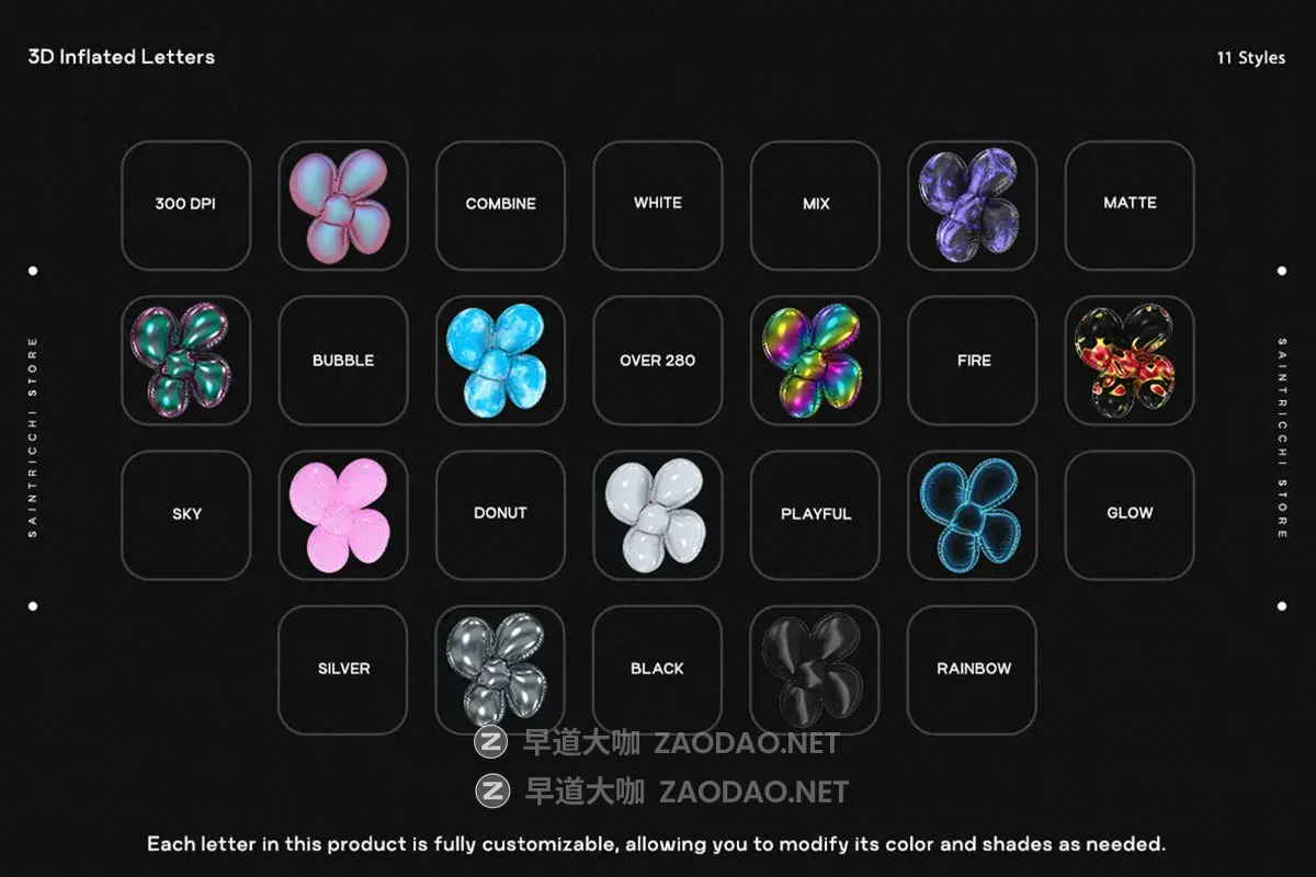 286款潮流多彩金属铝箔气球创意3D大写英文字母设计png免抠图素材 Playful Time – 3D Inflated Letters插图4 286款潮流多彩金属铝箔气球创意3D大写英文字母设计png免抠图素材 Playful Time – 3D Inflated Letters插图4