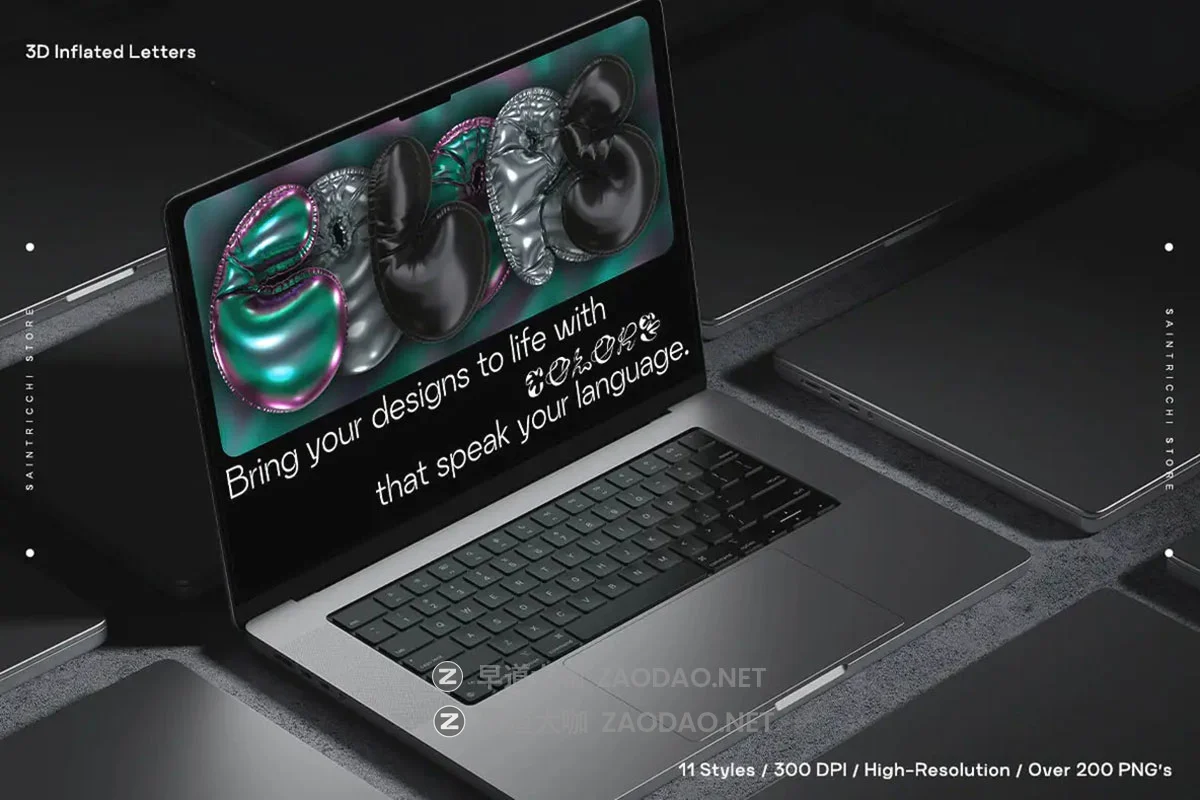 286款潮流多彩金属铝箔气球创意3D大写英文字母设计png免抠图素材 Playful Time – 3D Inflated Letters插图7 286款潮流多彩金属铝箔气球创意3D大写英文字母设计png免抠图素材 Playful Time – 3D Inflated Letters插图7