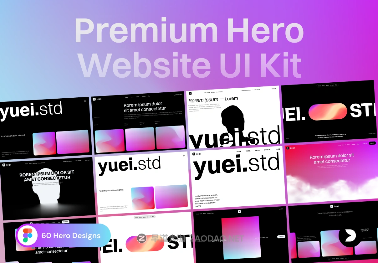 30屏极简创意品牌企业工作室网站首页界面设计figma模板ui套件 Premium Hero Section Kit – Web UI插图 30屏极简创意品牌企业工作室网站首页界面设计figma模板ui套件 Premium Hero Section Kit – Web UI插图