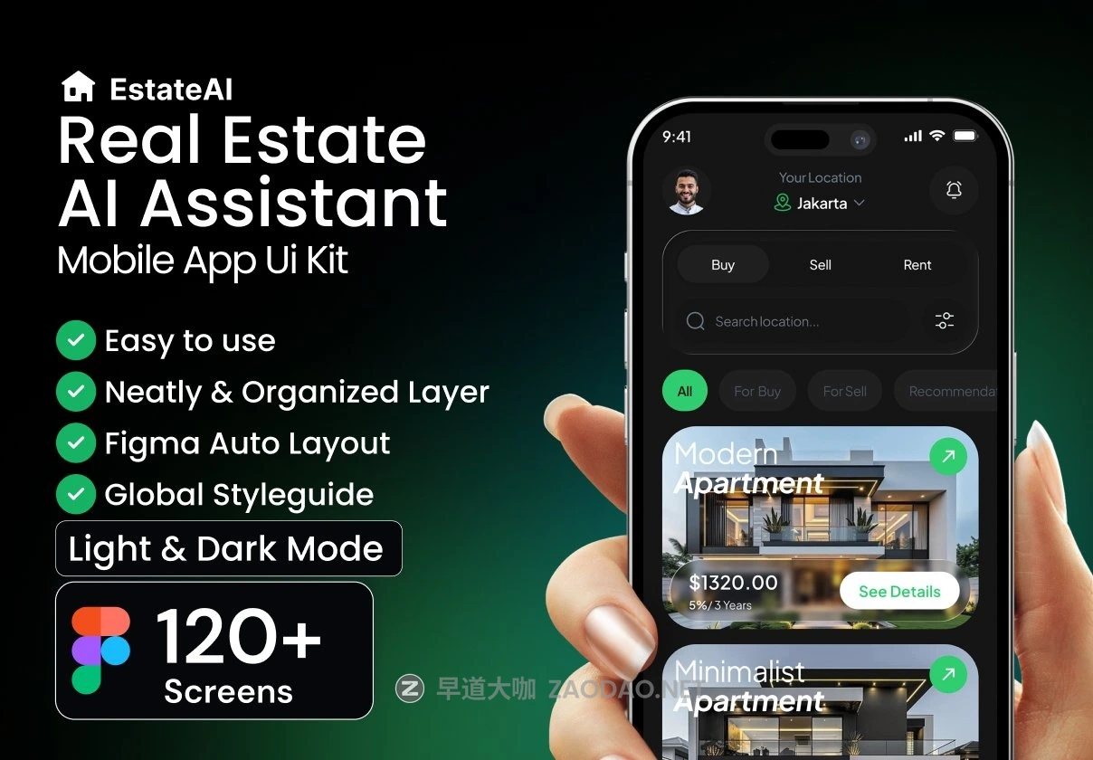 120+屏风格化AI智能房地产房屋出售租赁中介手机应用程序app界面设计figma模板ui套件 Real Estate AI Assistance Mobile App Ui kit插图 120+屏风格化AI智能房地产房屋出售租赁中介手机应用程序app界面设计figma模板ui套件 Real Estate AI Assistance Mobile App Ui kit插图