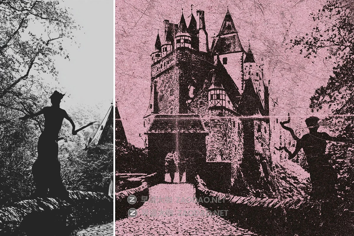 复古做旧粗糙划痕暗黑粗犷恐怖低保真效果图像修图ps特效滤镜插件样机 Retro Dust Comic Effect插图4 复古做旧粗糙划痕暗黑粗犷恐怖低保真效果图像修图ps特效滤镜插件样机 Retro Dust Comic Effect插图4