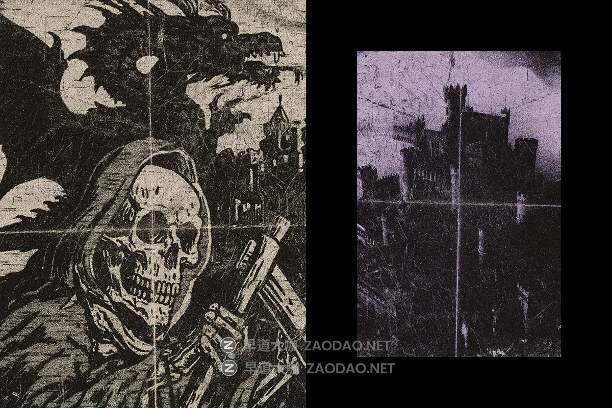复古做旧粗糙划痕暗黑粗犷恐怖低保真效果图像修图ps特效滤镜插件样机 Retro Dust Comic Effect插图2 复古做旧粗糙划痕暗黑粗犷恐怖低保真效果图像修图ps特效滤镜插件样机 Retro Dust Comic Effect插图2