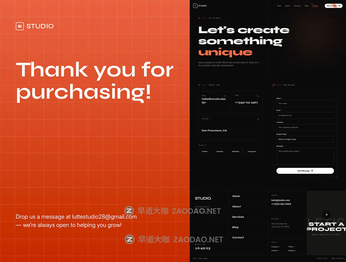10+屏黑暗创意自主职业者工作室案例网站界面设计React源码模板素材 STUDIO – Premium Digital Agency Template插图5 10+屏黑暗创意自主职业者工作室案例网站界面设计React源码模板素材 STUDIO – Premium Digital Agency Template插图5
