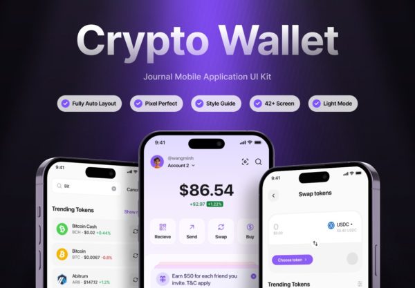 42+屏双配色金融科技财务管理电子加密钱包app应用程序设计figma模板ui套件素材 Space Crypto Wallet UI Kit – Mobile App特色图 42+屏双配色金融科技财务管理电子加密钱包app应用程序设计figma模板ui套件素材 Space Crypto Wallet UI Kit – Mobile App