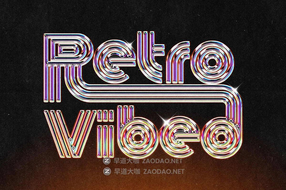 潮流复古光泽金属镀铬3D立体电影标题字体文本设计ps特效样机 Vivid Retro Style Chrome Effect插图3 潮流复古光泽金属镀铬3D立体电影标题字体文本设计ps特效样机 Vivid Retro Style Chrome Effect插图3