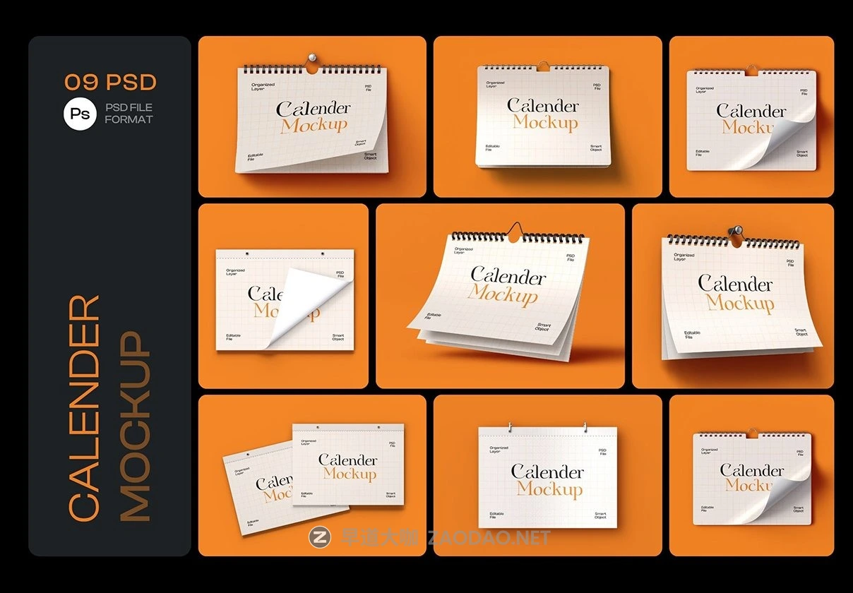 9款创意日历台历挂历黄历设计展示ps贴图效果图样机模板素材 Wall Calendar Mockup Set – 09 Scene插图 9款创意日历台历挂历黄历设计展示ps贴图效果图样机模板素材 Wall Calendar Mockup Set – 09 Scene插图