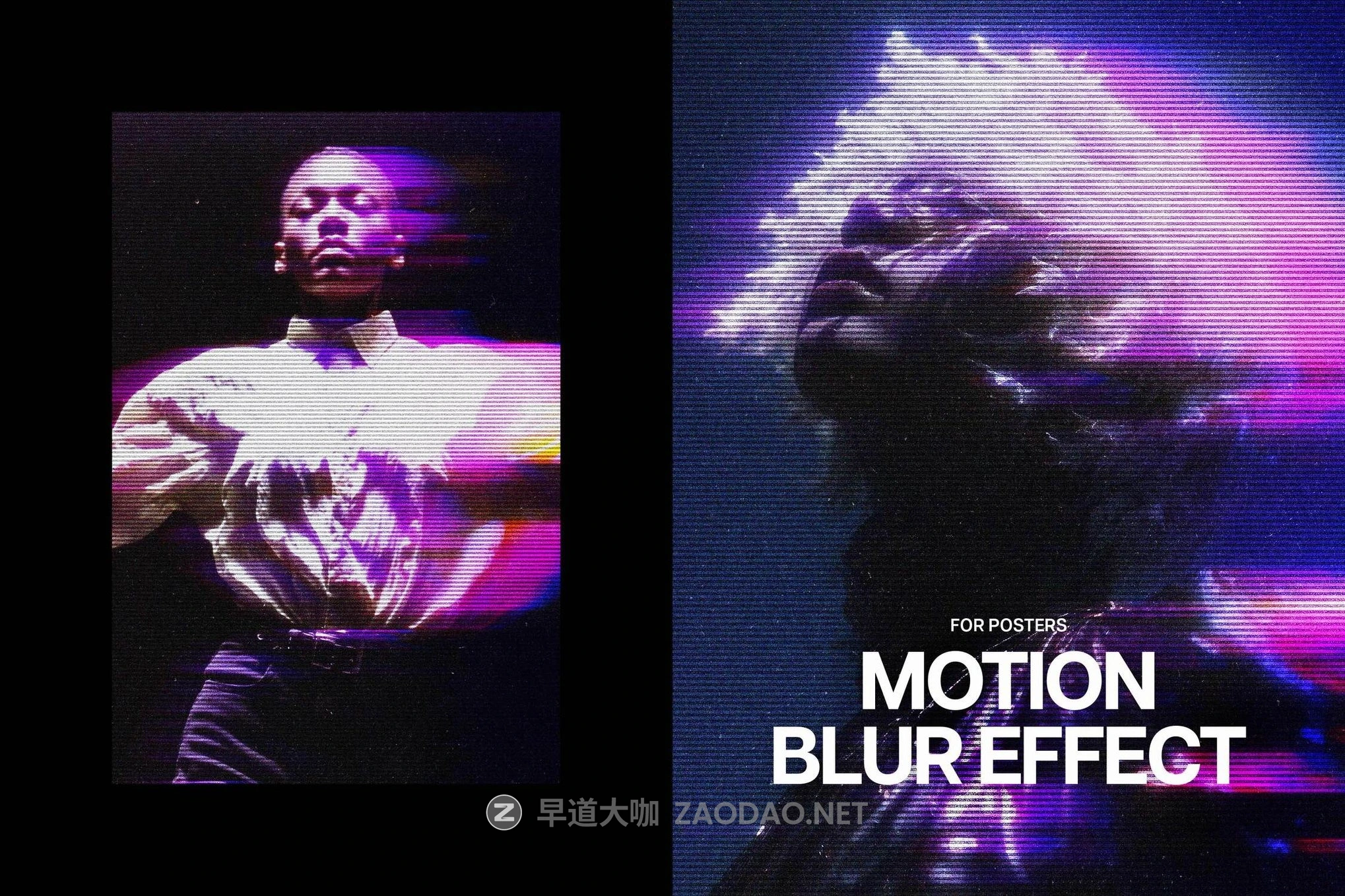 故障模糊燥点海报照片效果ps特效滤镜样机 Blurry Lined Motion Poster Effect插图 故障模糊燥点海报照片效果ps特效滤镜样机 Blurry Lined Motion Poster Effect插图