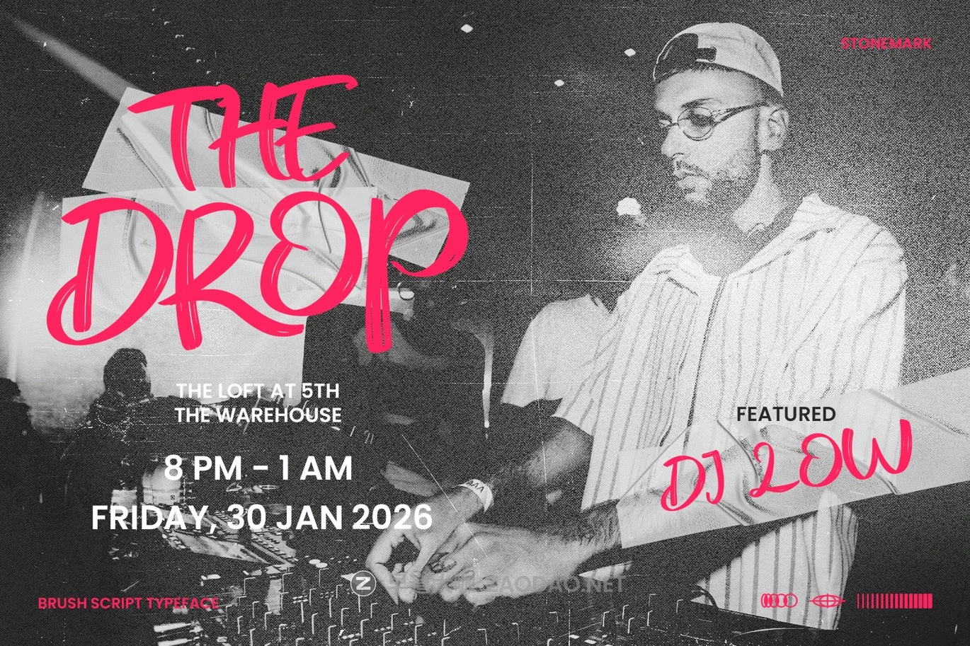 时尚手绘街头服饰品牌海报标志设计手写英文字体安装包 StoneMark – Brush Script Font插图8 时尚手绘街头服饰品牌海报标志设计手写英文字体安装包 StoneMark – Brush Script Font插图8