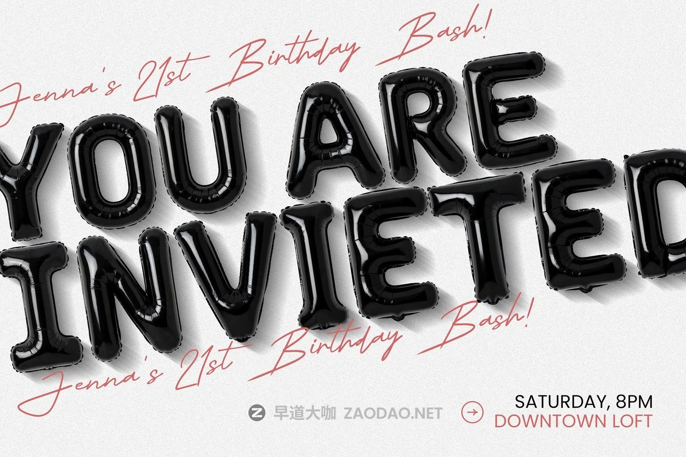 现代黑色气球派对街头服饰品牌生日贺卡设计装饰英文字体安装包 Black Foil – Party Balloon Font插图5 现代黑色气球派对街头服饰品牌生日贺卡设计装饰英文字体安装包 Black Foil – Party Balloon Font插图5