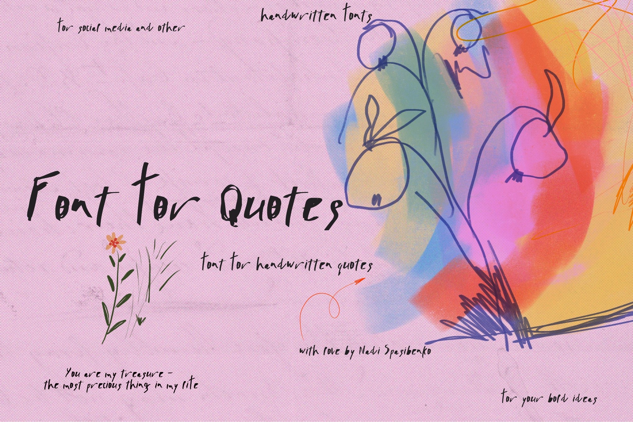 现代涂鸦风包装商品报价设计手写英文字体安装包 Handwritten Font for Quotes特色图 现代涂鸦风包装商品报价设计手写英文字体安装包 Handwritten Font for Quotes