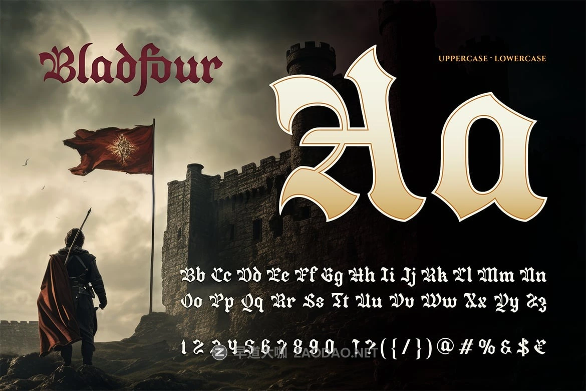 哥特式黑暗奇幻海报游戏电影标题设计装饰英文字体安装包 Bladfour插图11 哥特式黑暗奇幻海报游戏电影标题设计装饰英文字体安装包 Bladfour插图11