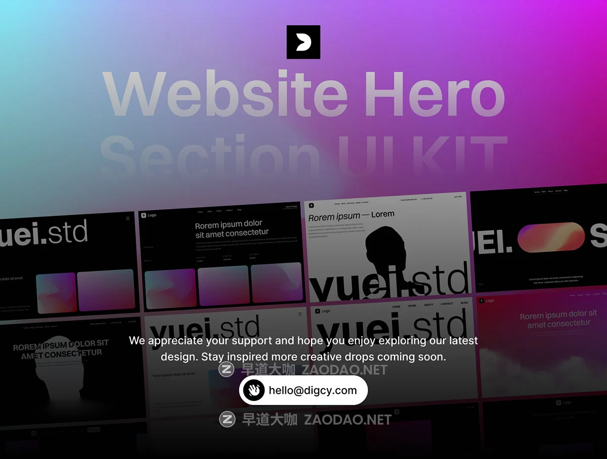 30屏极简创意品牌企业工作室网站首页界面设计figma模板ui套件 Premium Hero Section Kit – Web UI插图3 30屏极简创意品牌企业工作室网站首页界面设计figma模板ui套件 Premium Hero Section Kit – Web UI插图3
