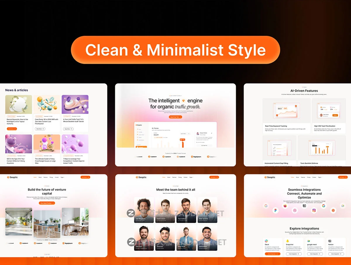 15屏专业网站SEO市场营销推广SaaS服务平台ui用户界面设计figma模板 Seoptic – SEO Analytics SaaS Template插图2 15屏专业网站SEO市场营销推广SaaS服务平台ui用户界面设计figma模板 Seoptic – SEO Analytics SaaS Template插图2