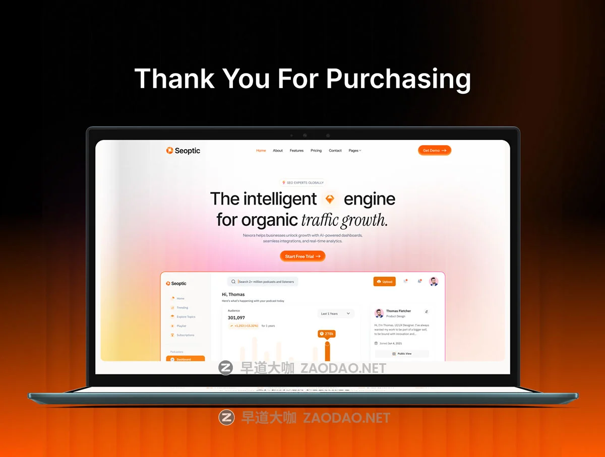 15屏专业网站SEO市场营销推广SaaS服务平台ui用户界面设计figma模板 Seoptic – SEO Analytics SaaS Template插图5 15屏专业网站SEO市场营销推广SaaS服务平台ui用户界面设计figma模板 Seoptic – SEO Analytics SaaS Template插图5