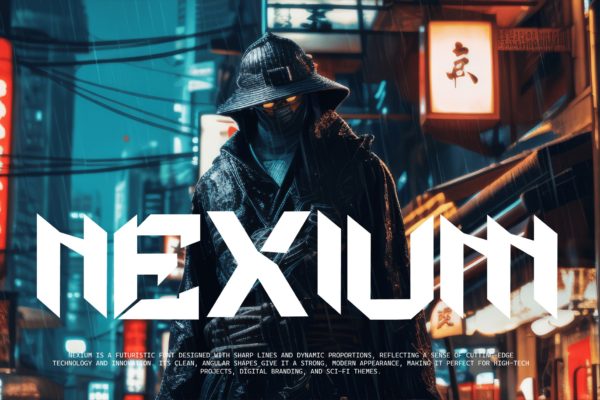 时尚未来科幻品牌海报徽标设计装饰英文字体安装包 Nexium – Futuristic Font特色图 时尚未来科幻品牌海报徽标设计装饰英文字体安装包 Nexium – Futuristic Font
