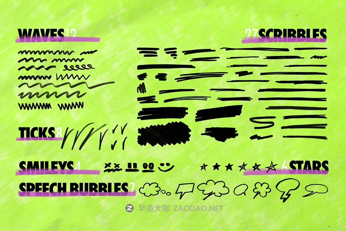 227款街头艺术乱涂乱画手绘线条箭头符号png免抠图设计素材 Scribz – Markers Kit插图5 227款街头艺术乱涂乱画手绘线条箭头符号png免抠图设计素材 Scribz – Markers Kit插图5