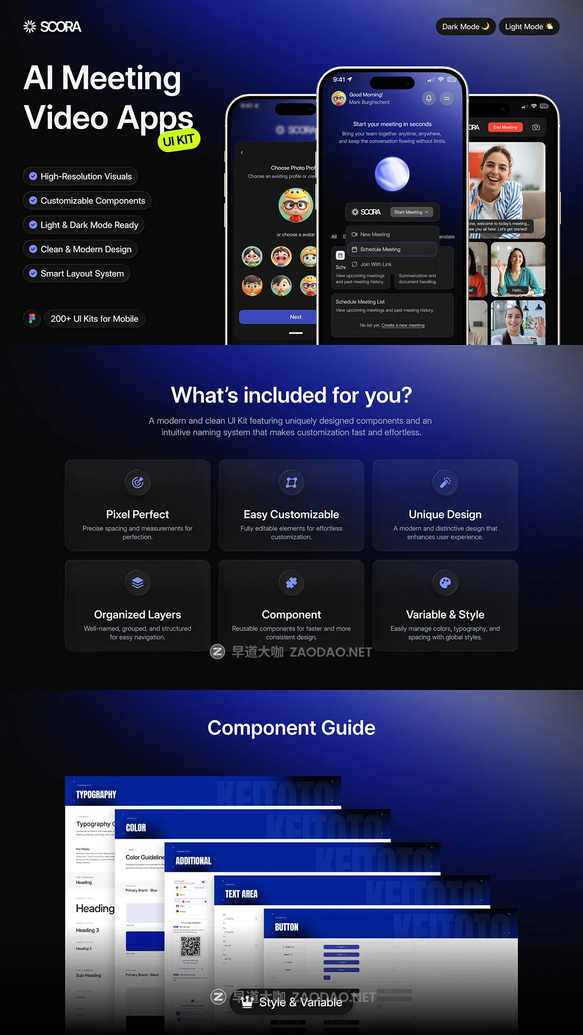 200+屏AI智能直播在线远程视频会议录音器app应用程序ui设计figma模板 Scora — AI Meeting Video Mobile Apps UI Kit插图6 200+屏AI智能直播在线远程视频会议录音器app应用程序ui设计figma模板 Scora — AI Meeting Video Mobile Apps UI Kit插图6