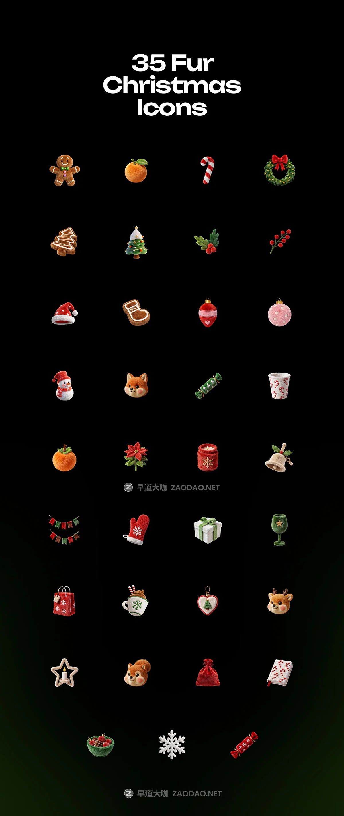 35款圣诞节平安夜新年皮毛毛绒绒3D插图图标icons设计png/figma格式素材 Christmas 3d Fur Plush Icons插图6 35款圣诞节平安夜新年皮毛毛绒绒3D插图图标icons设计png/figma格式素材 Christmas 3d Fur Plush Icons插图6