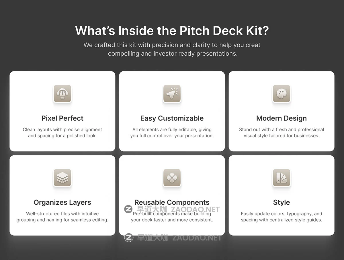 25页企业品牌营销介绍项目策划提案幻灯片设计figma/ppt模板素材 Aureve – Pitch Deck Kit插图1 25页企业品牌营销介绍项目策划提案幻灯片设计figma/ppt模板素材 Aureve – Pitch Deck Kit插图1