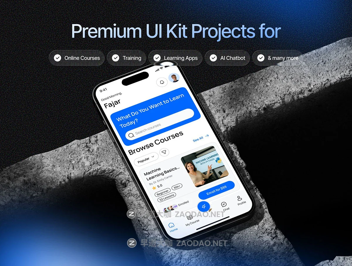 110+屏AI智能在线学习教育技能培训应用程序app ui界面设计figma模板素材 Skillforge – AI Online Course Mobile App UI Kit插图8 110+屏AI智能在线学习教育技能培训应用程序app ui界面设计figma模板素材 Skillforge – AI Online Course Mobile App UI Kit插图8