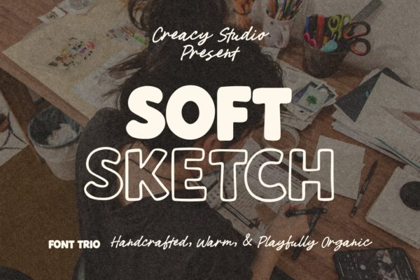 现代创意品牌海报徽标设计装饰英文字体安装包 Softsketch Creative Display Fonts特色图 现代创意品牌海报徽标设计装饰英文字体安装包 Softsketch Creative Display Fonts