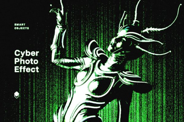 网络故障像素化照片效果ps特效滤镜样机 Cyber Screen Photo Effect特色图 网络故障像素化照片效果ps特效滤镜样机 Cyber Screen Photo Effect