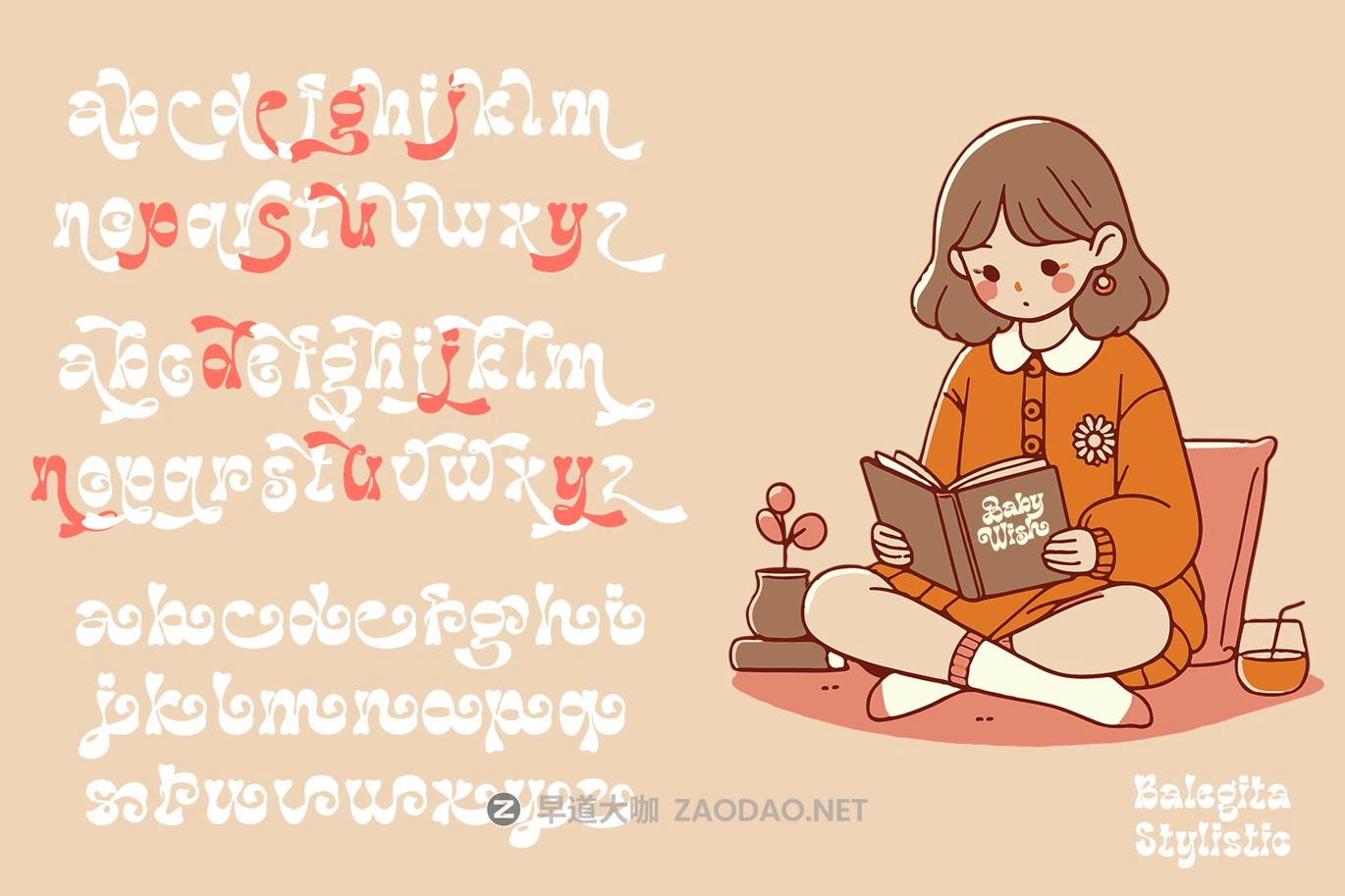 优雅复古杂志海报徽标设计装饰英文字体安装包 Balegita Groovy Typeface插图9 优雅复古杂志海报徽标设计装饰英文字体安装包 Balegita Groovy Typeface插图9