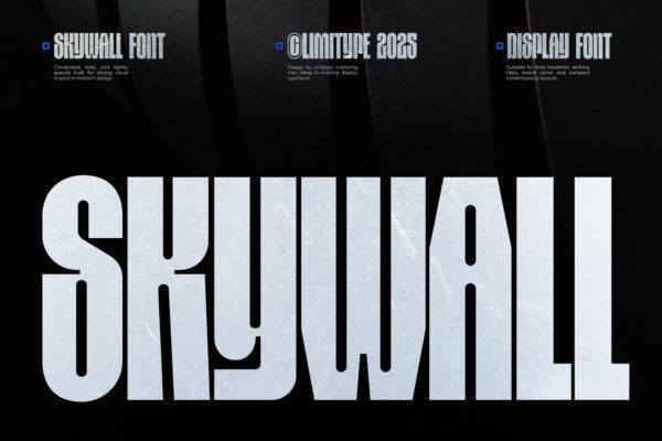 现代时尚科幻品牌杂志海报电子竞技设计无衬线英文字体 Skywall – Condensed Font特色图 现代时尚科幻品牌杂志海报电子竞技设计无衬线英文字体 Skywall – Condensed Font