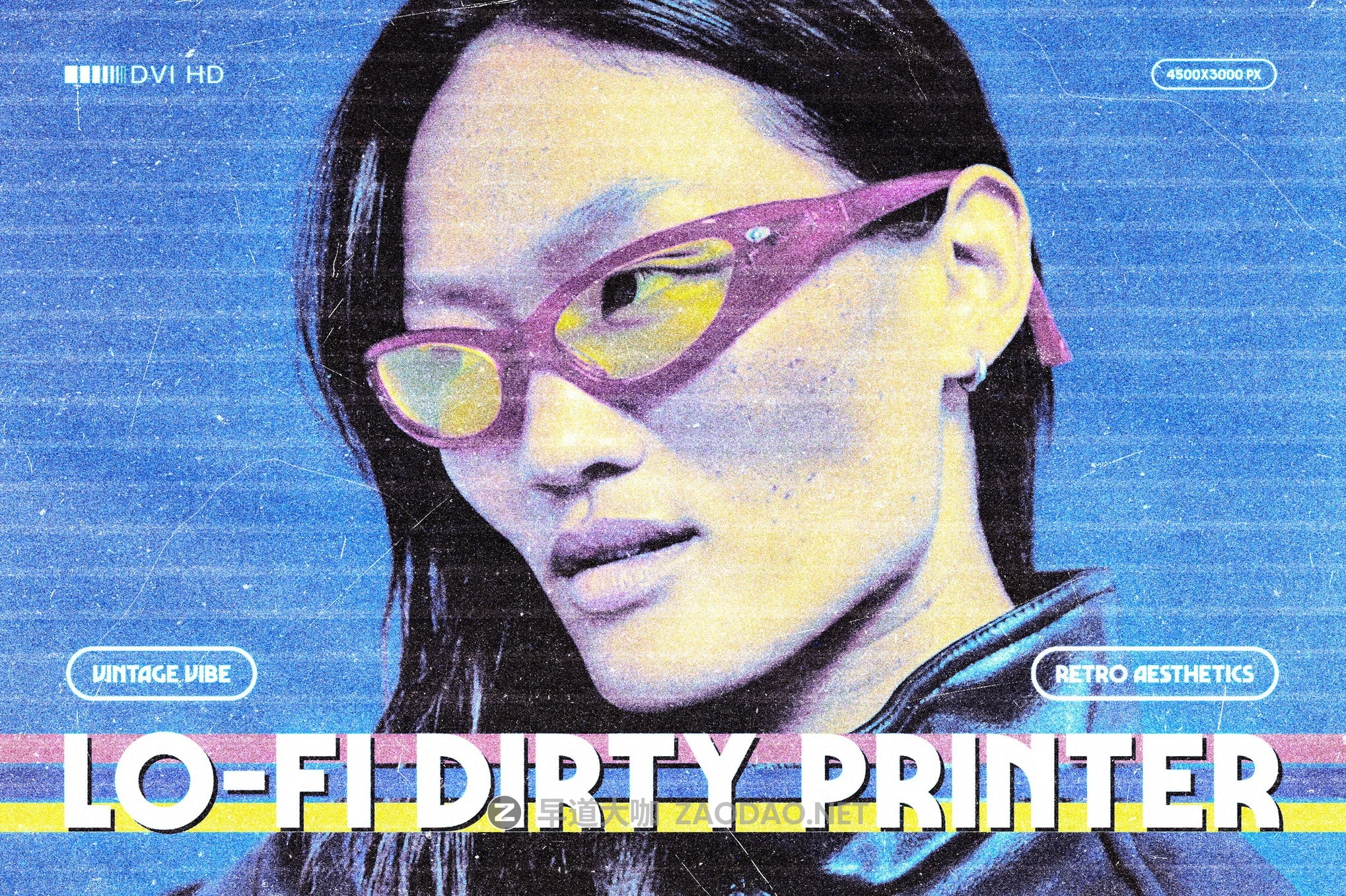 复古颗粒划痕照片效果ps特效滤镜样机 Lo-Fi Dirty Printer Effect插图 复古颗粒划痕照片效果ps特效滤镜样机 Lo-Fi Dirty Printer Effect插图