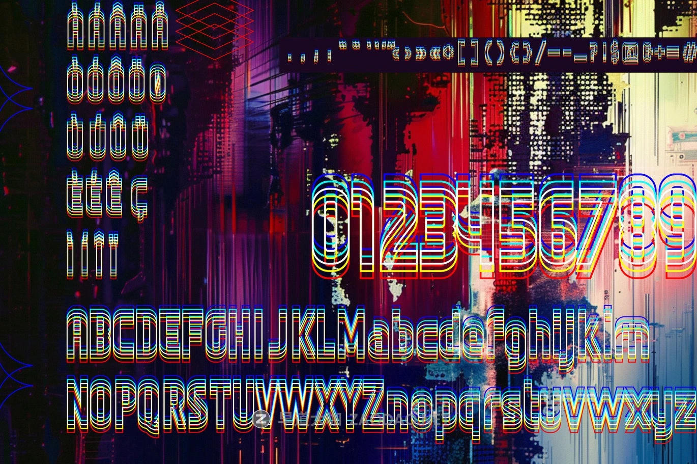 复古故障Y2K品牌多媒体演示设计装饰英文字体安装包 Stereovario – 2-in-1 Font插图3 复古故障Y2K品牌多媒体演示设计装饰英文字体安装包 Stereovario – 2-in-1 Font插图3