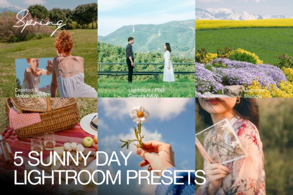 5组春季户外旅行肖像摄影照片调色Lightroom预设 Spring Sunny Day Lightroom Preset特色图 5组春季户外旅行肖像摄影照片调色Lightroom预设 Spring Sunny Day Lightroom Preset