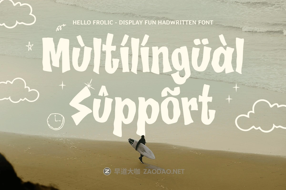 卡通俏皮儿童品牌海报包装邀请函设计手写英文字体安装包 Hello Frolic – Whimsical Fun Hadwritten Font插图1 卡通俏皮儿童品牌海报包装邀请函设计手写英文字体安装包 Hello Frolic – Whimsical Fun Hadwritten Font插图1