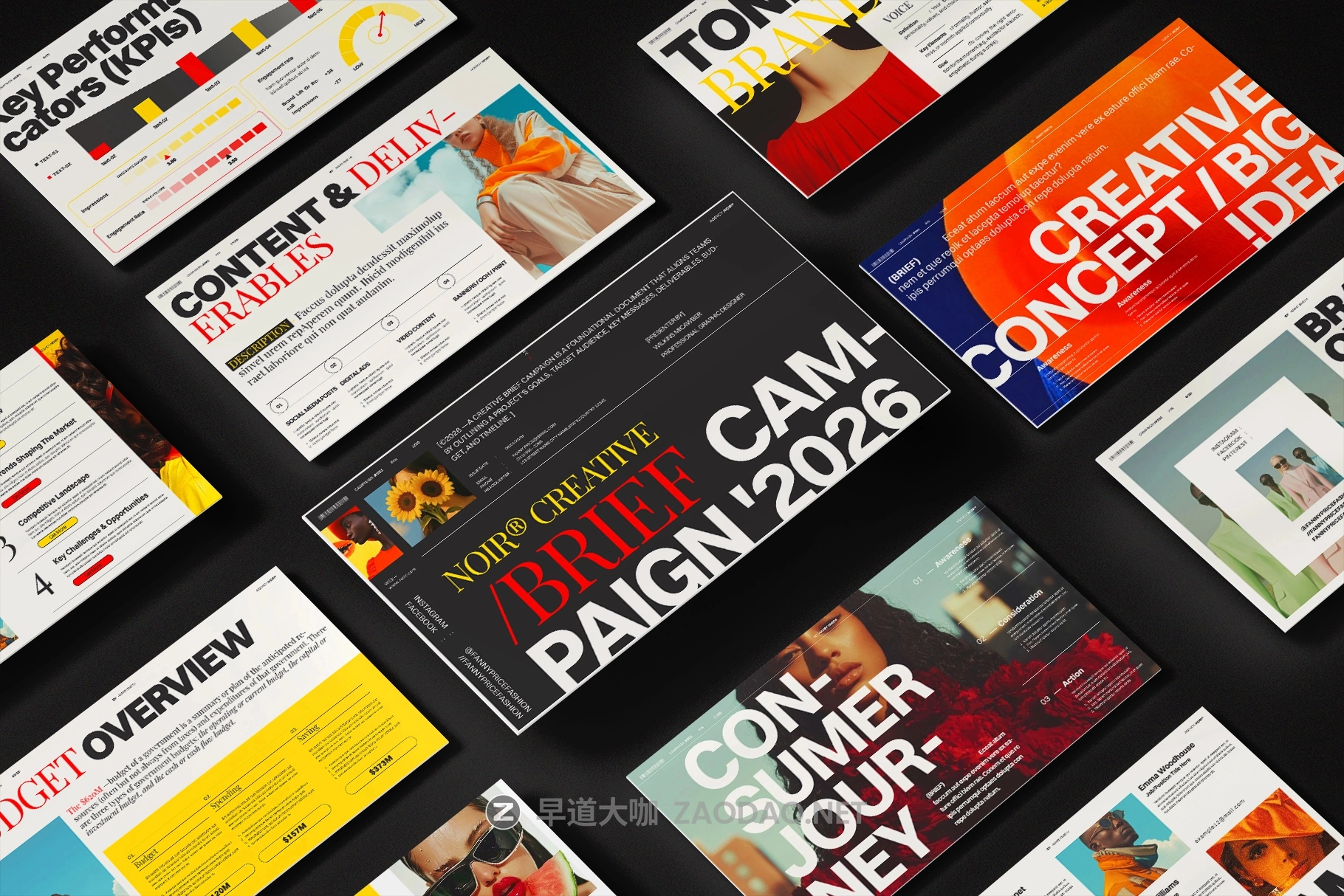 时尚创意品牌营销策划演示文稿设计ppt/keynote模版 Creative Brief Campaign Presentation Template插图7 时尚创意品牌营销策划演示文稿设计ppt/keynote模版 Creative Brief Campaign Presentation Template插图7