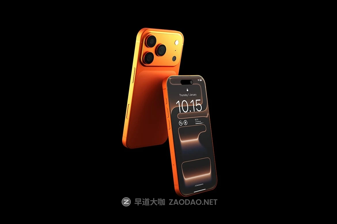 5款橙色ui界面广告作品设计苹果iPhone 17 Pro手机贴图样机psd模板素材 Realistic Dark iPhone 17 Pro Mockup插图5 5款橙色ui界面广告作品设计苹果iPhone 17 Pro手机贴图样机psd模板素材 Realistic Dark iPhone 17 Pro Mockup插图5