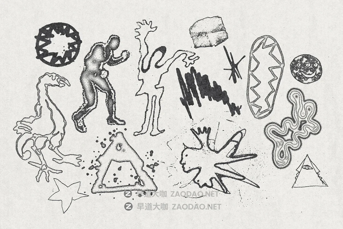 120款潮流手绘涂鸦街头艺术复古酸性抽象纹身符号插画ai矢量素材 120 Acidrawl Graphic Pack by Ivan Kamzyst插图8 120款潮流手绘涂鸦街头艺术复古酸性抽象纹身符号插画ai矢量素材 120 Acidrawl Graphic Pack by Ivan Kamzyst插图8