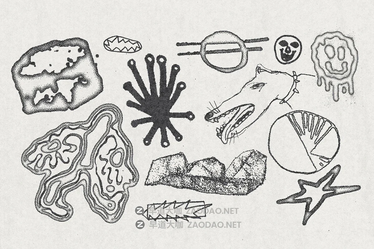 120款潮流手绘涂鸦街头艺术复古酸性抽象纹身符号插画ai矢量素材 120 Acidrawl Graphic Pack by Ivan Kamzyst插图6 120款潮流手绘涂鸦街头艺术复古酸性抽象纹身符号插画ai矢量素材 120 Acidrawl Graphic Pack by Ivan Kamzyst插图6